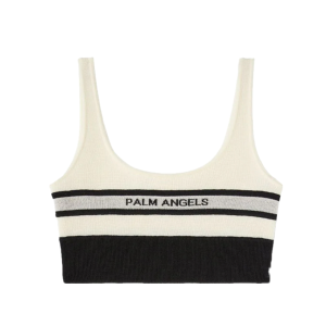 Palm Angels Intarsia-knit logo bra top